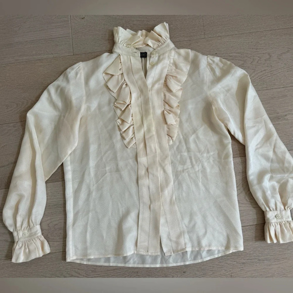 Vintage Levante 100% cream color silk blouse size small - Picture 4 of 7
